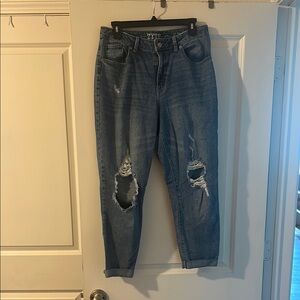 Distressed Blue Jeans